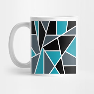 Geometric blue and black Art Mug